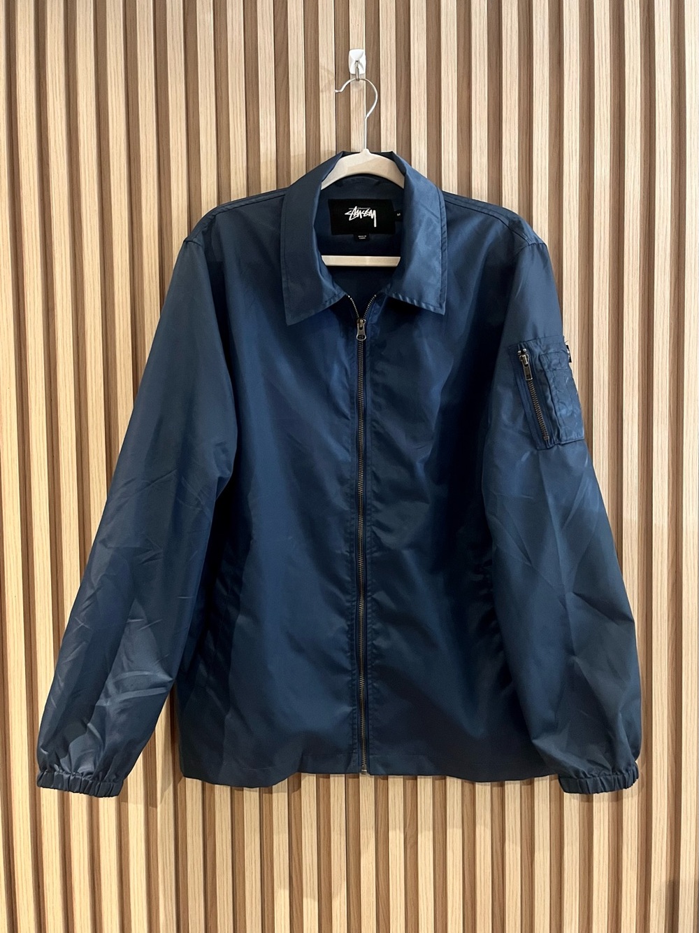 Stüssy Flight Satin Coach Jacket Navy Blue Men’s M